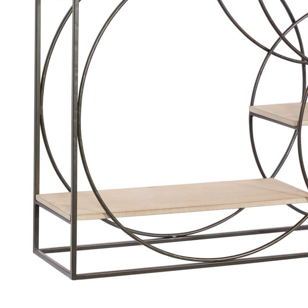 DecMode 32" x 7" 4-Tier Gray Wall Shelf