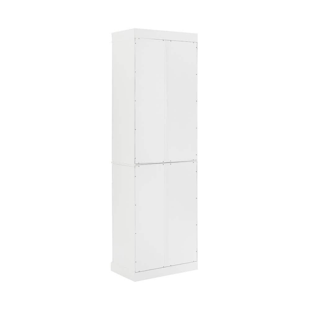 Crosley 78" Stanton Kitchen Storage Pantry Cabinet White: 24-Inch Slim Modular Storage, 5 Shelves, 4 Doors