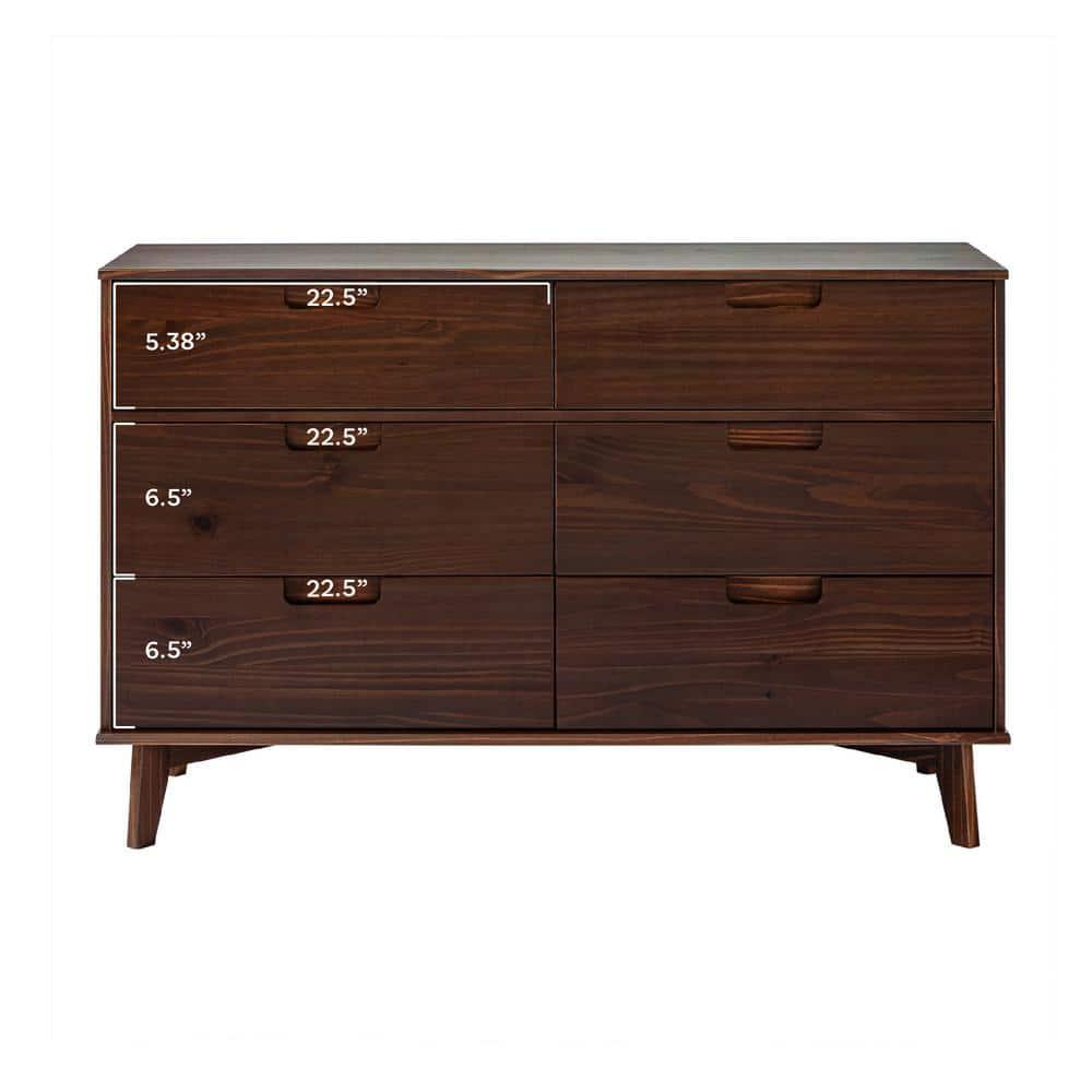 Yarber 6 Drawer Solid Wood Double Dresser