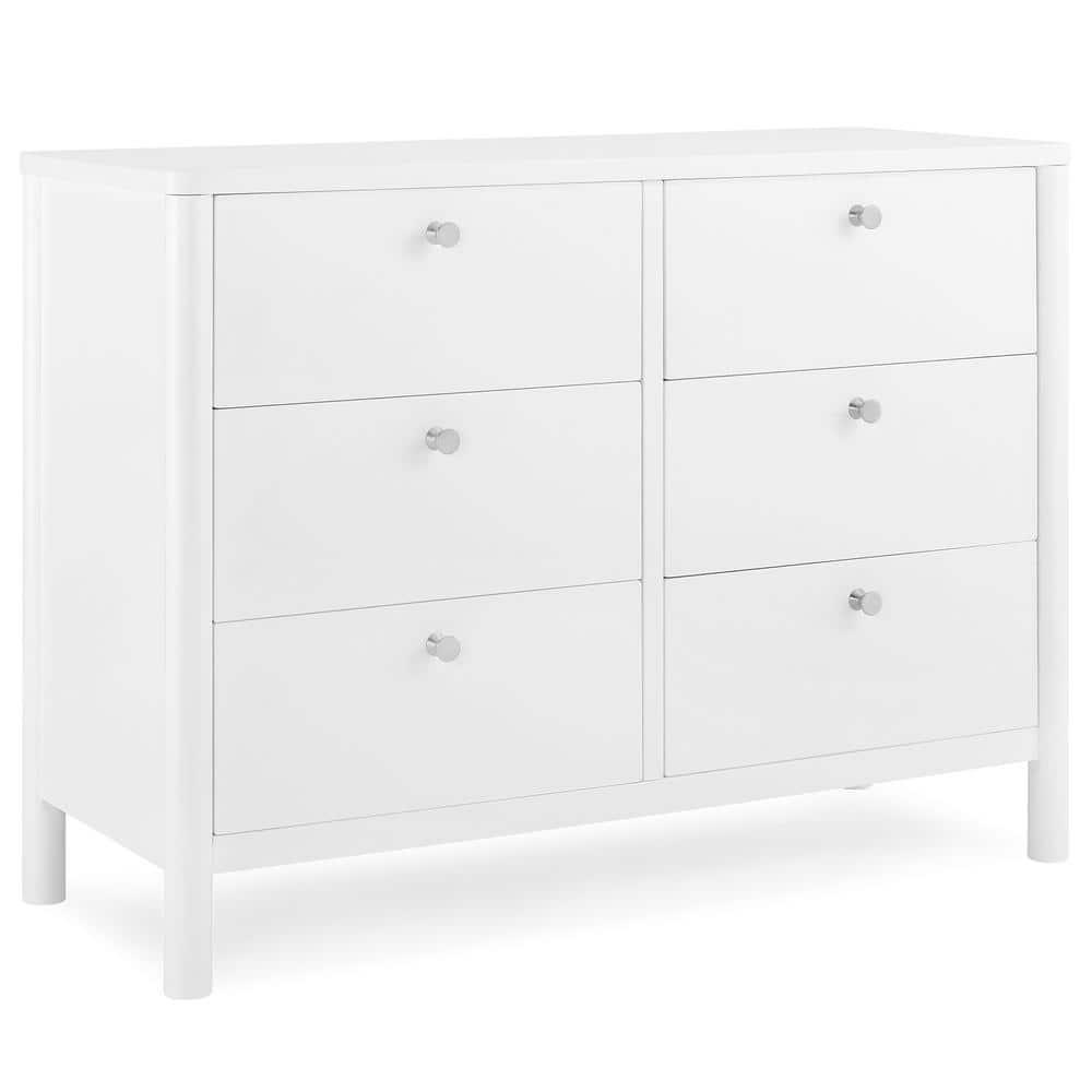 Delta Children Delta Children Brooks 6 Drawer Dresser With Interlocking Drawers (Includes 3 Sets Of Knobs – Choose From Natural, Brushed Nickel & Melted Bronze), Bianca