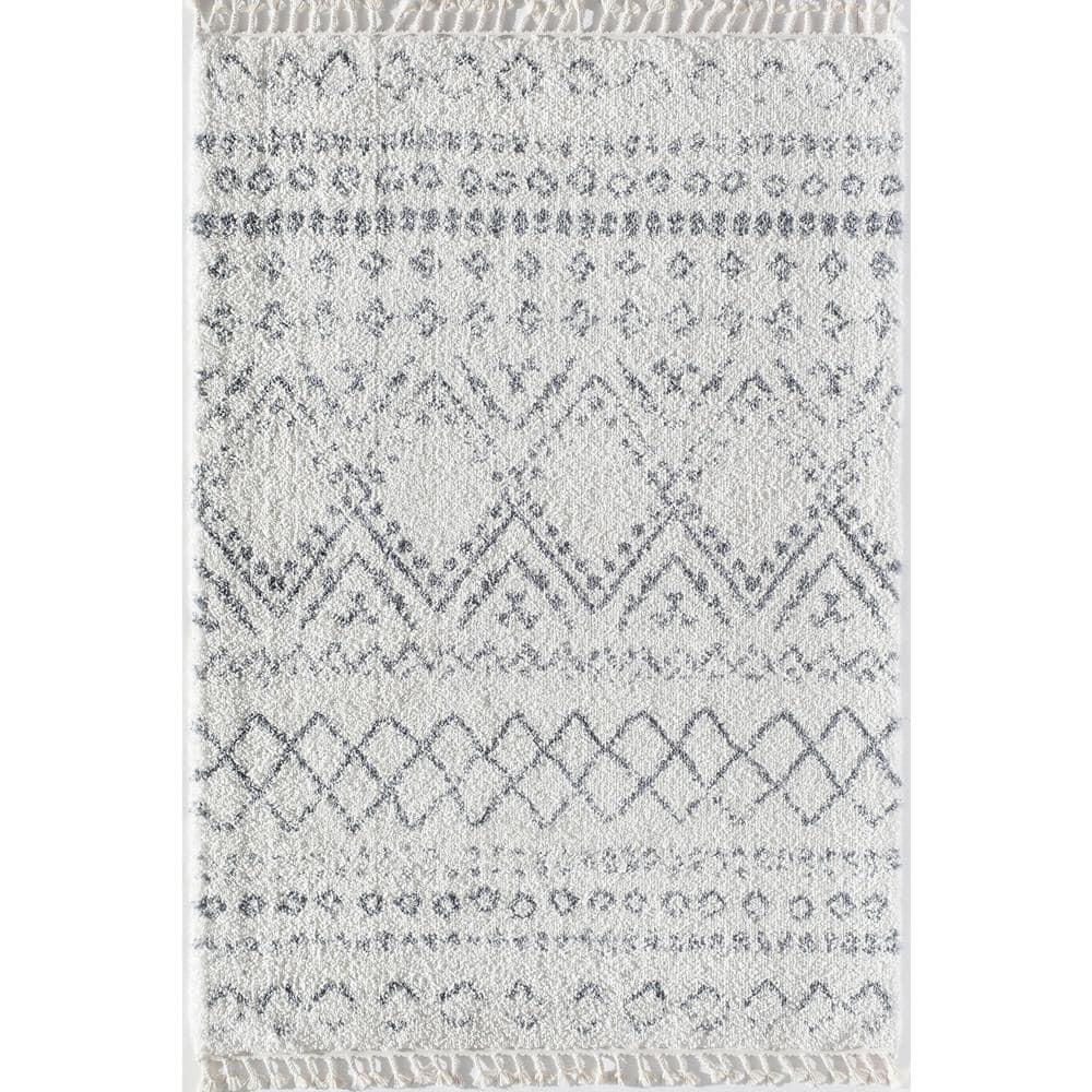 Silla Mason Shag Tribal Shadow Gray Area Rug