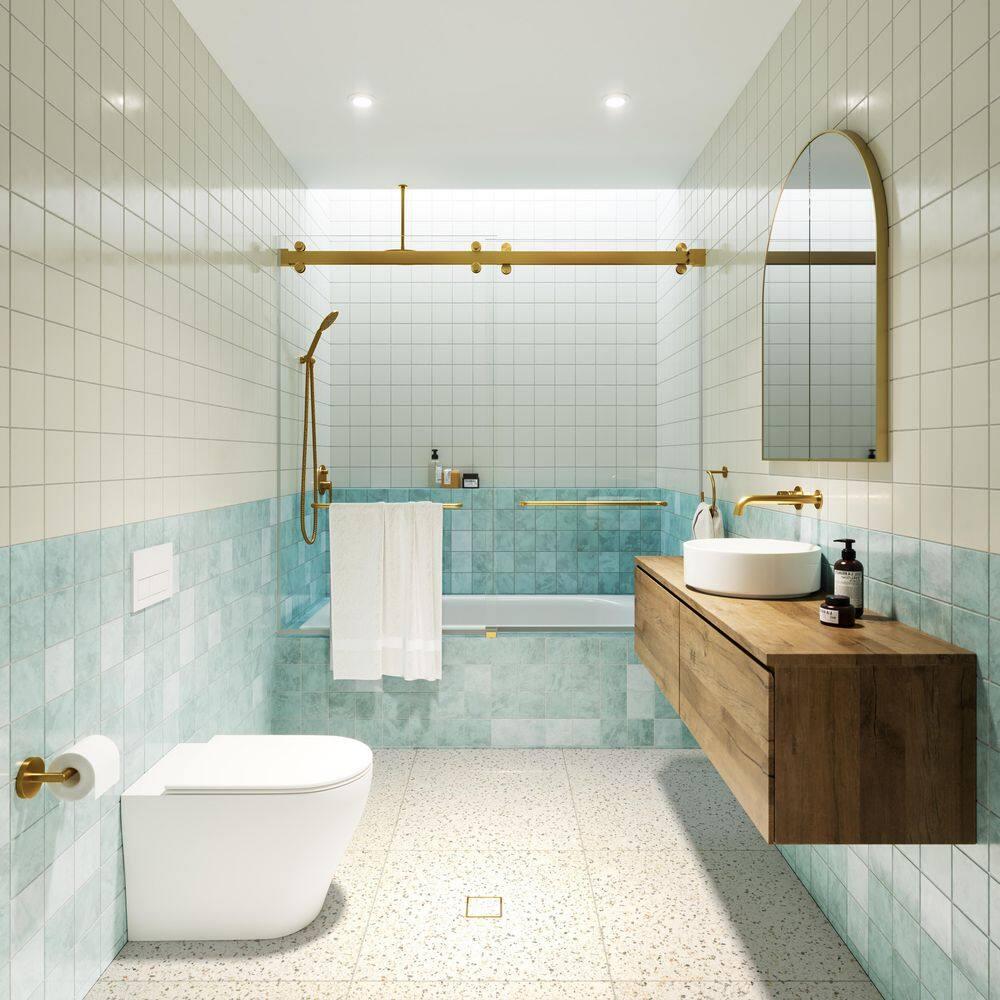Polaris 60 in. x 66 in. Fully Frameless Sliding Bypass Bathtub Door