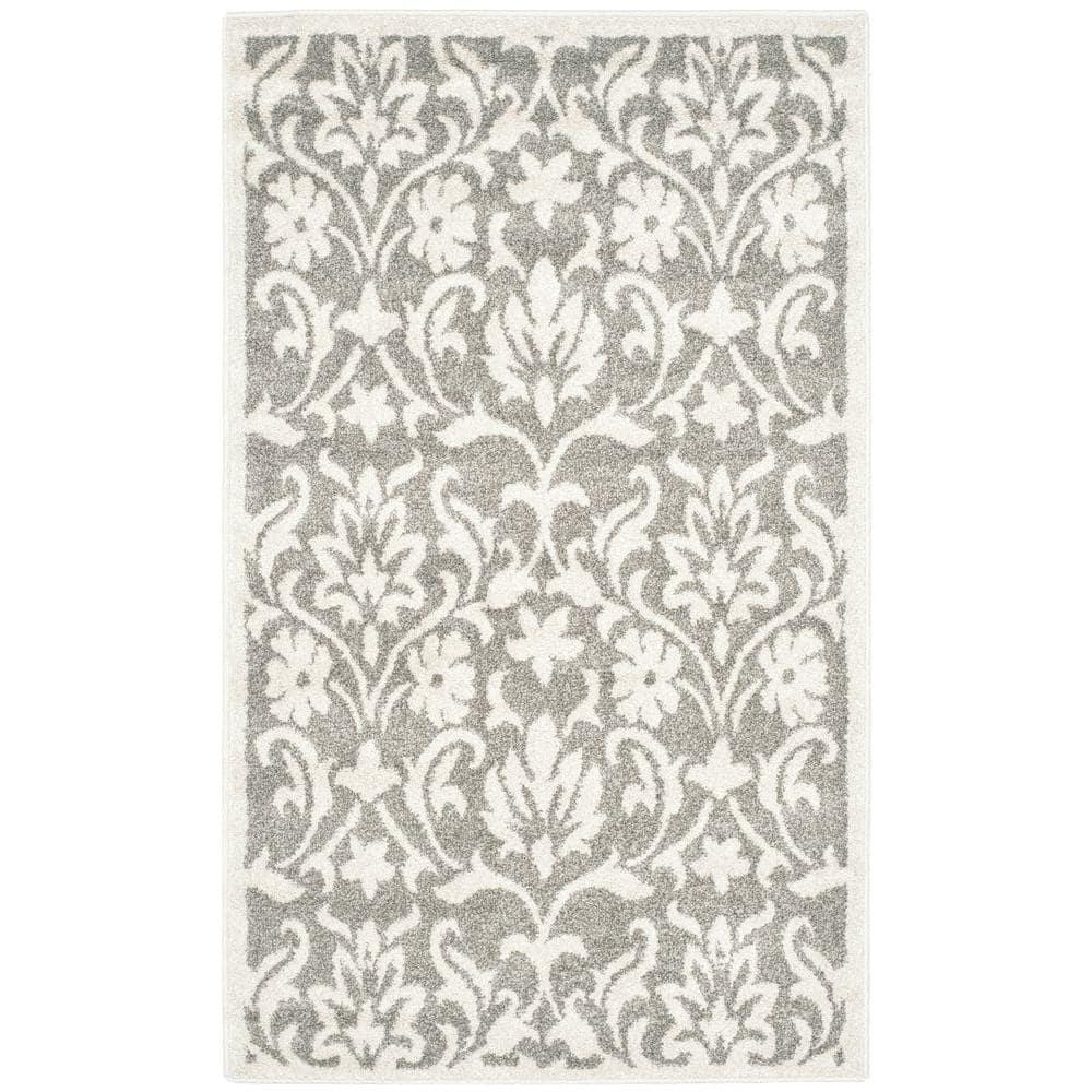 Amherst AMT424 Power Loomed Indoor Accent Rug - Dark Grey/Beige - 3'x5' - Safavieh