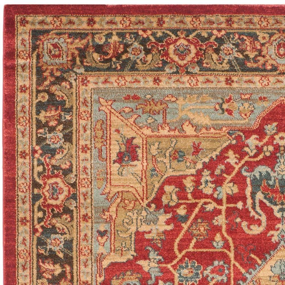 Mahal MAH625 Power Loomed Area Rug - Natural/Navy - 5'1"x7'7" - Safavieh.