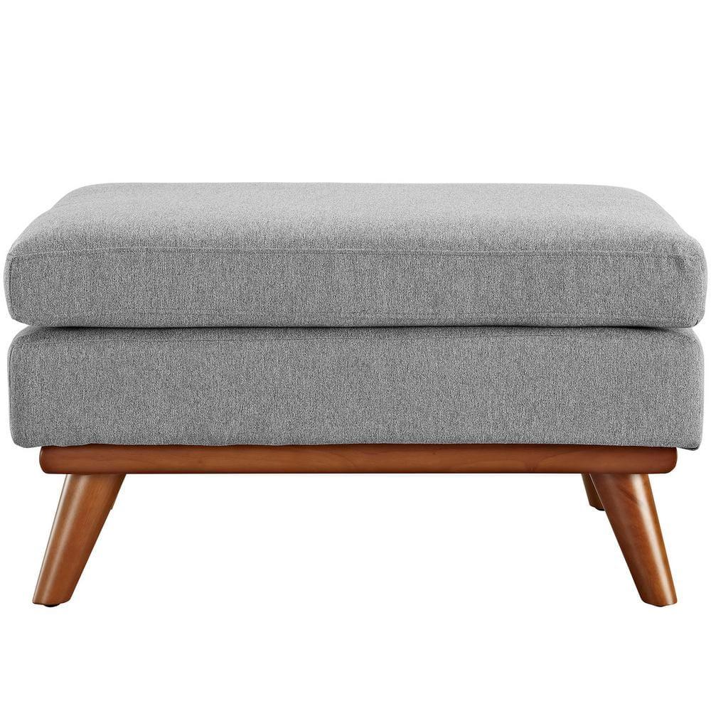 Modway Engage Upholstered Fabric Ottoman in Expectation Gray