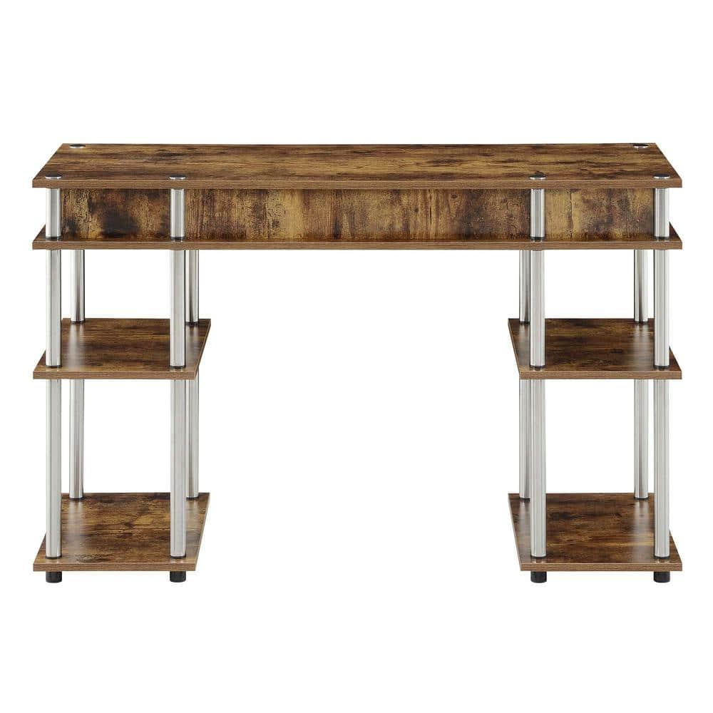 Convenience Concepts Designs2Go 30" Tall No Tools Student Desk with Shelves, Barnwood