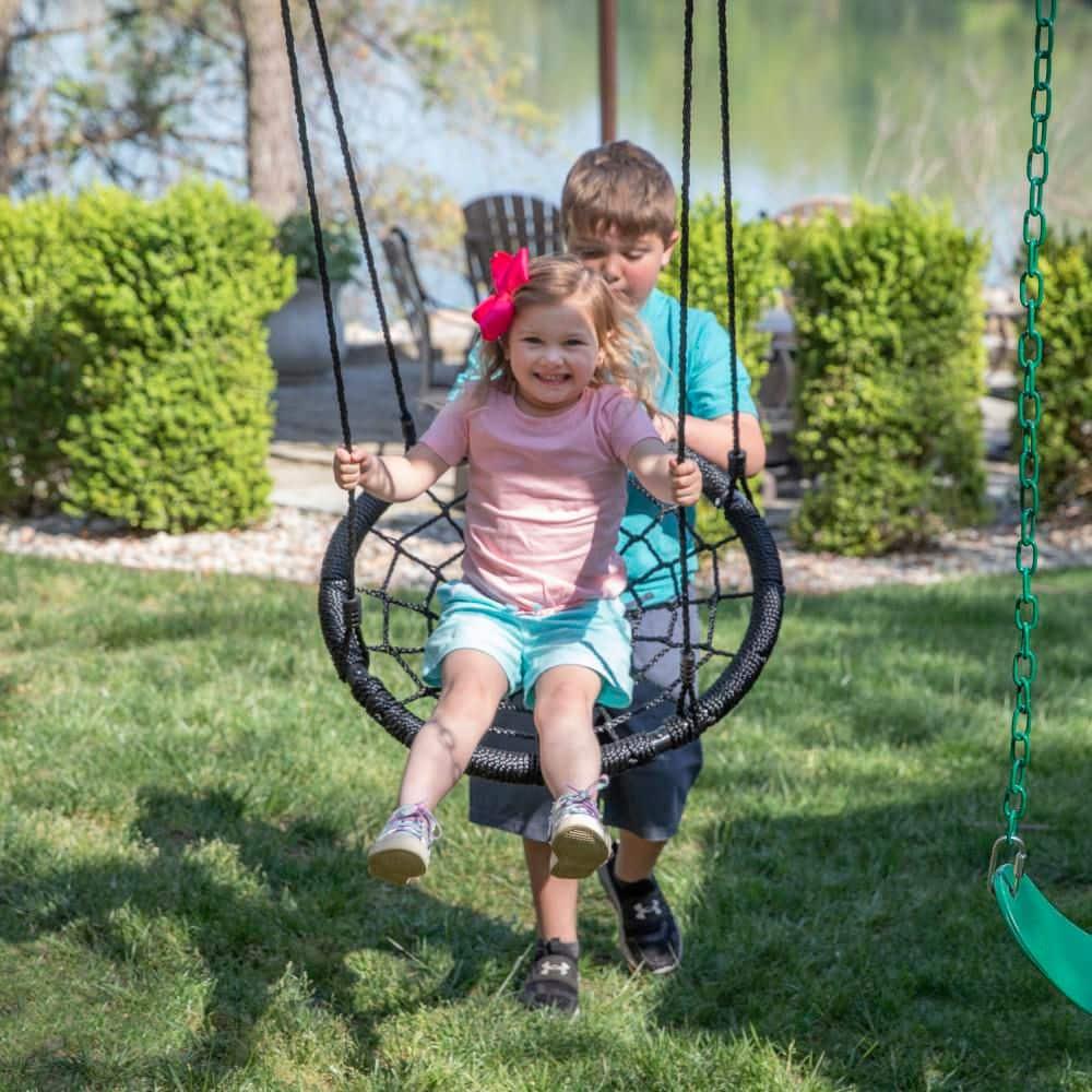 Backyard Discovery Endeavor II Swing Set With Gray Wave Slide