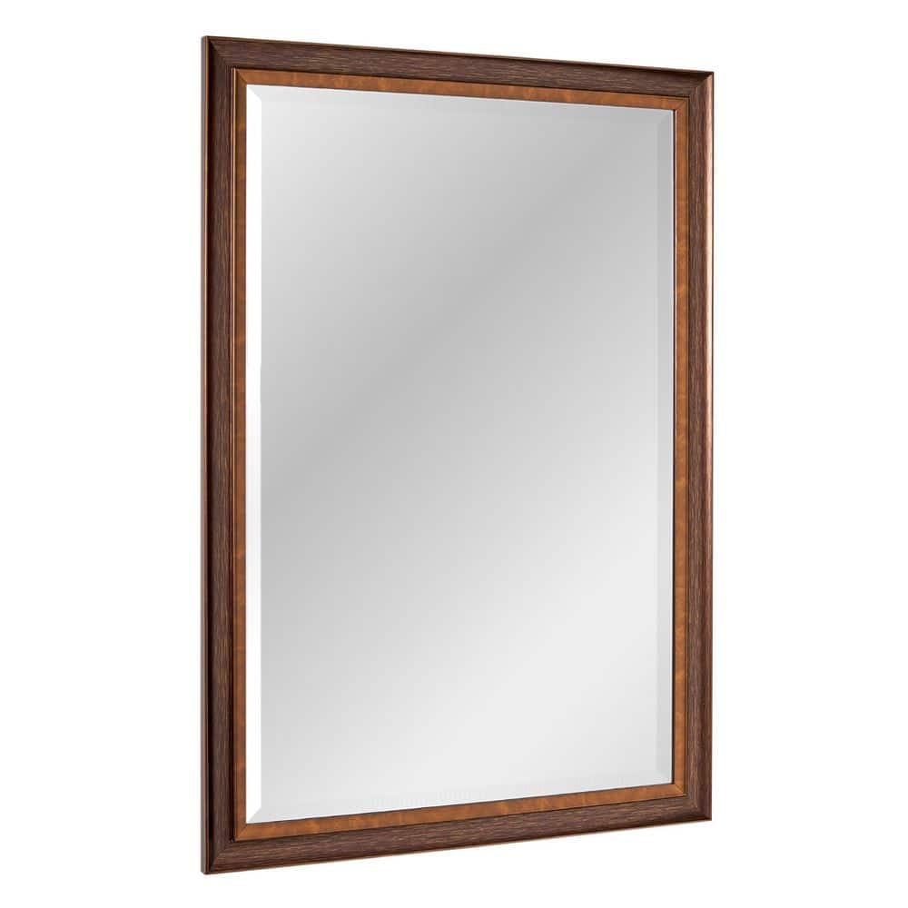 Head West Bronze & Copper Oil-Rubbed Framed Rectangle Wall Mirror with 4 D-Ring Hangers - 28" x 40"