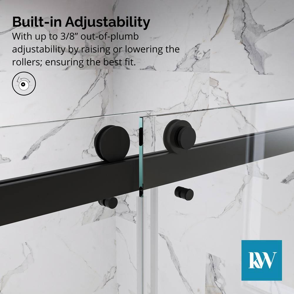 AZUPIN 60'' W 66'' H Frameless Rectangle Reversible Shower Enclosure AZ-DS01-6066-BL