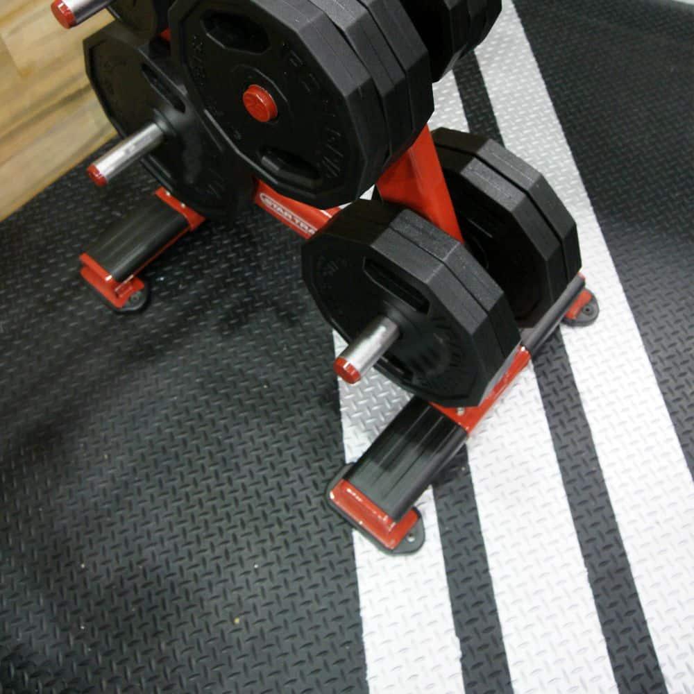 Rubber-Cal, Inc. Rubber-Cal "Diamond-Plate" Rubber Flooring Rolls Rubber-Cal, Inc. 48'' W x 24'' L Garage Flooring in Black