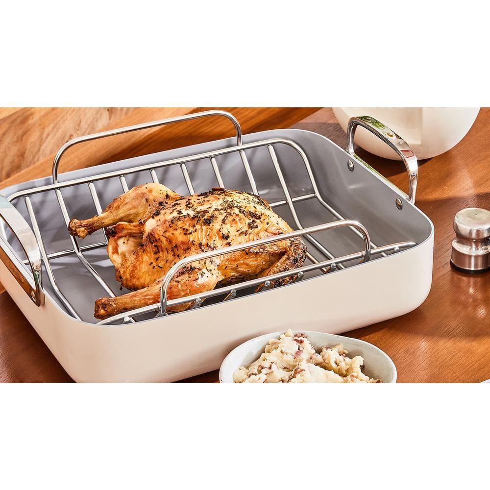 Caraway ® Perracotta Ceramic Non-Stick Roasting Pan with Rack