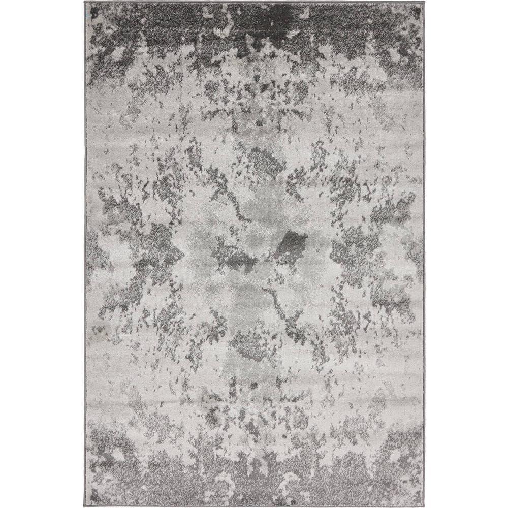 Unique Loom Metro Collection Area Rug - Space (4' 1" x 6' 1" Rectangle Light Gray/Gray)