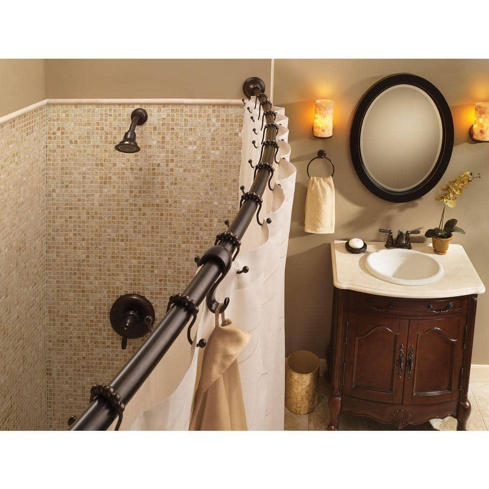 Moen 54-Inch to 72-Inch Adjustable Length Fixed Mount Single Curved Shower Curtain Rod