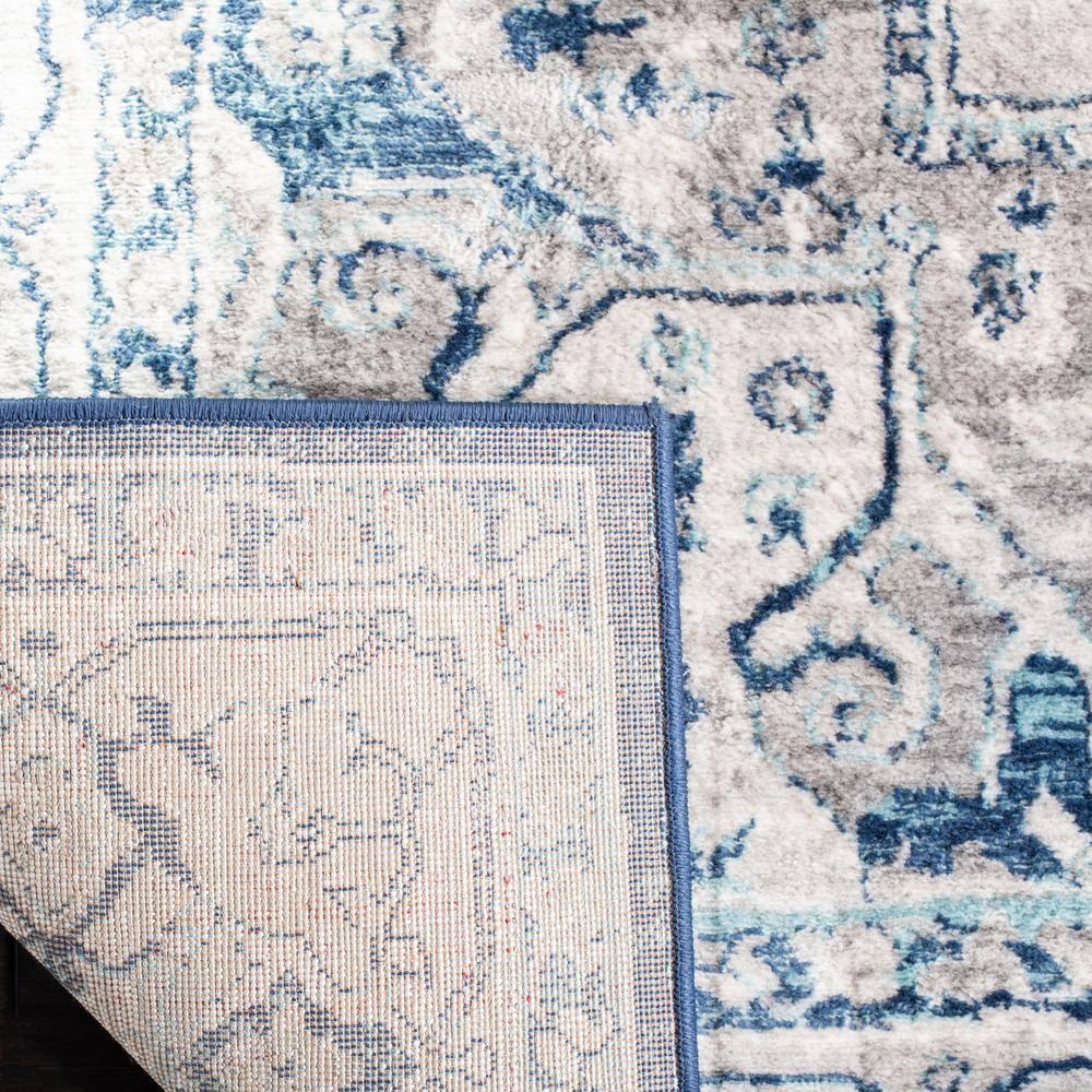 Brentwood BNT851 Power Loomed Indoor Area Rug - Light Grey/Blue - 6'7" Round - Safavieh