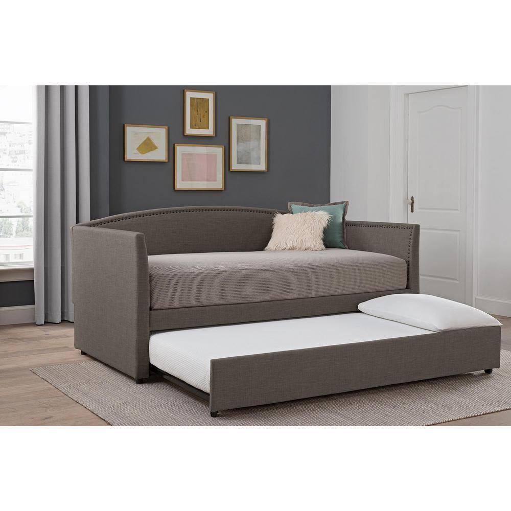 Better Homes & Gardens Grayson Daybed & Trundle, Twin Size, Gray Linen