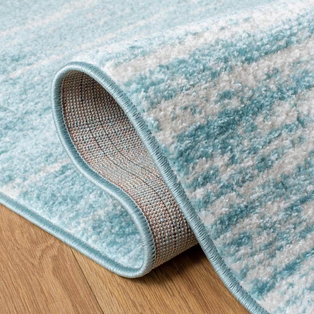 Adirondack ADR113 Machine Made Indoor Area Rug - Aqua/Ivory - 4'-5"x6'-5" - Safavieh