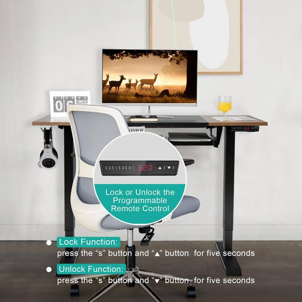 Costway 48'' Electric Sit to Stand Desk Adjustable Workstation w/ Keyboard Tray Black