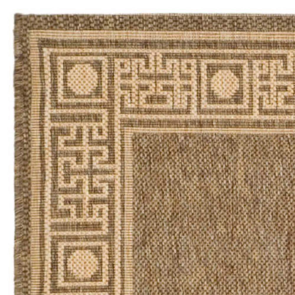 Courtyard CY5143 Power Loomed Indoor and Outdoor Runner Rug - Dark Beig/Beige - 2'7"x8'2" - Safavieh