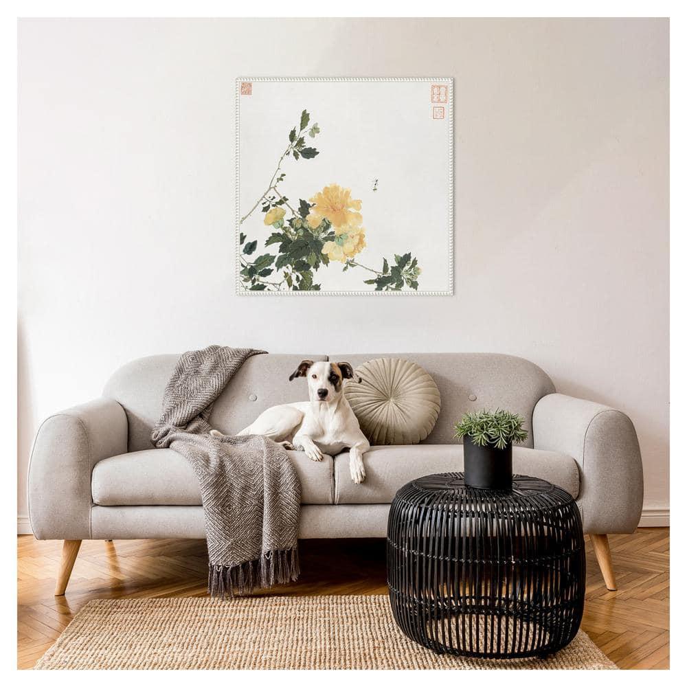 Amanti Art 30"x30" Insects and Flowers VI by Ju Lian Framed Canvas Wall Art Print