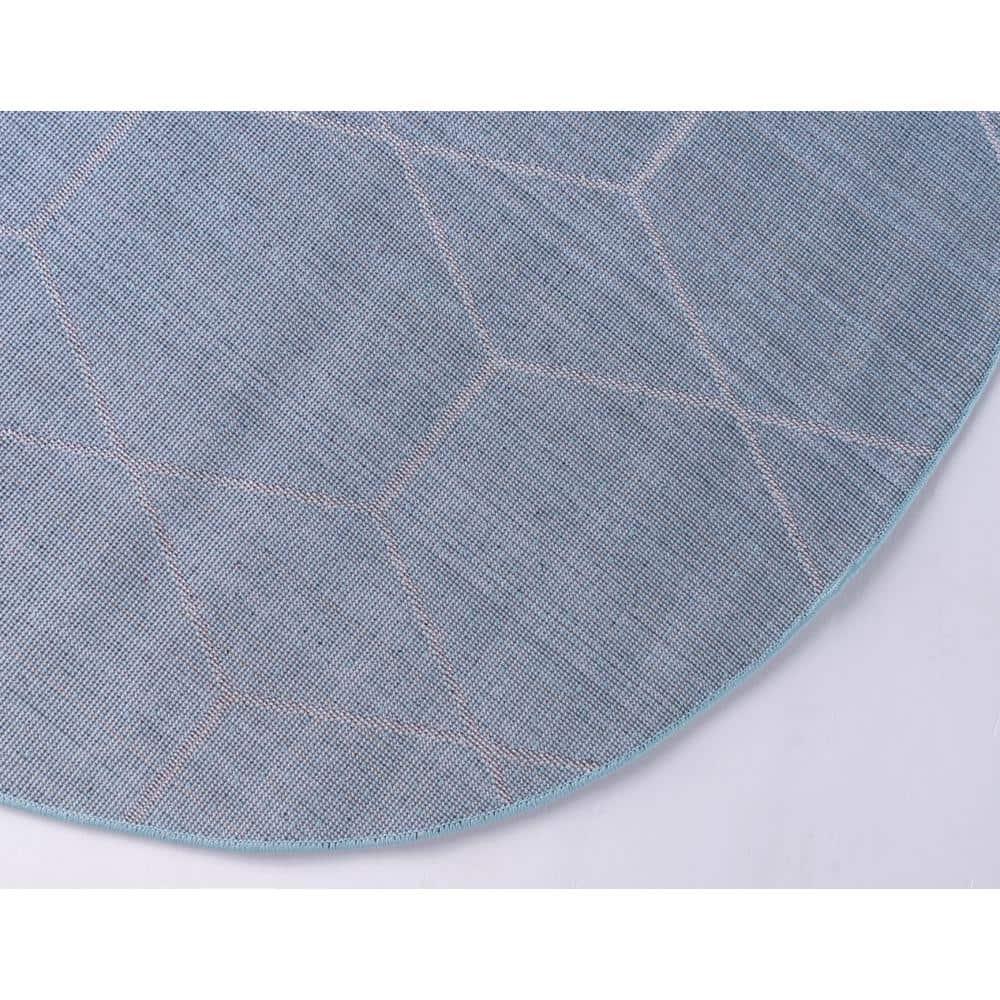 Unique Loom 4' 0 x 4' 0 Trellis Frieze Light Blue Area Rug