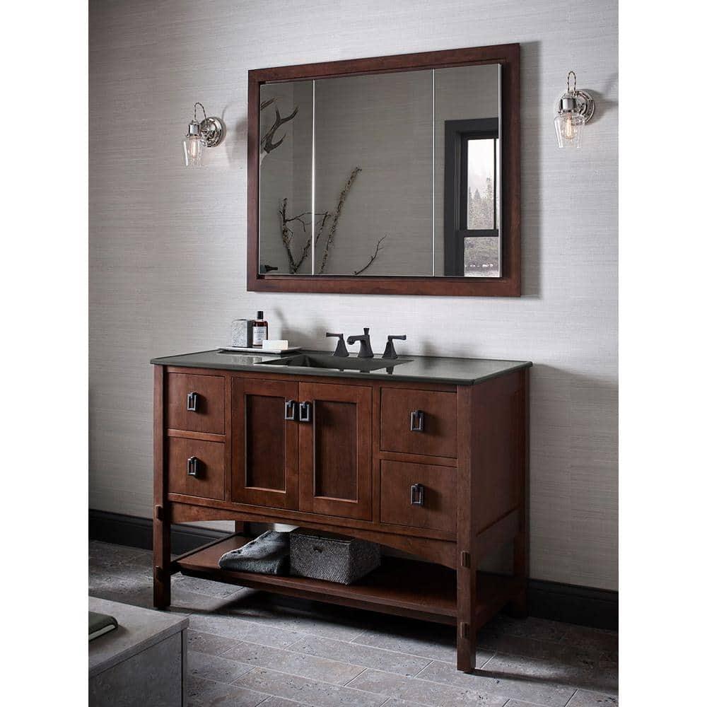 KOHLER Verdera® Aluminum Triple-Door Medicine Cabinet, Frameless with Adjustable Shelves