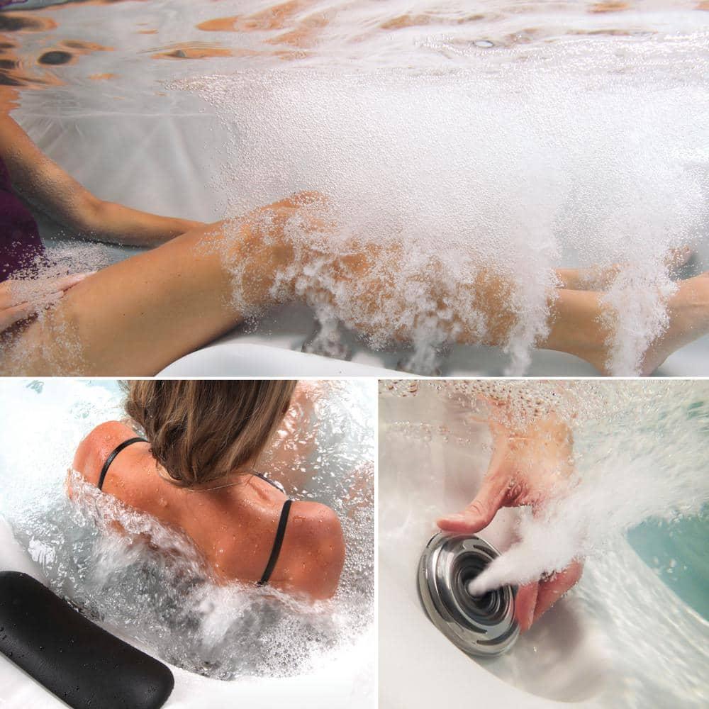 Aqualife® by Strong Spas® Annapolis™ 6-Person 50-Jet Lounger Hot Tub Spa with 2 Pumps, LED Lighting, Stainless Steel Heater and Ozonator, Insulated Cover Included