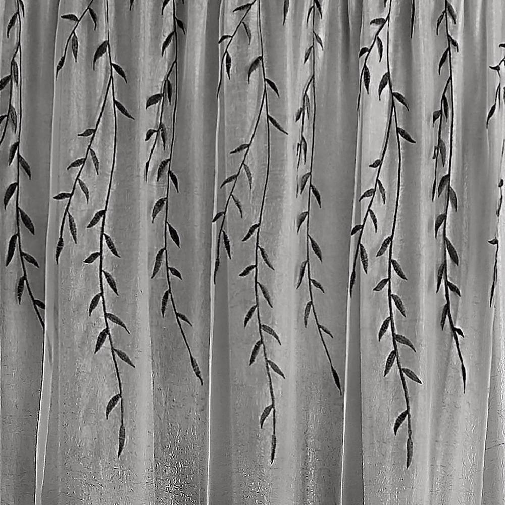 Willow Rod Pocket Light Filtering Curtain Panel - 42" x 63" - Grey