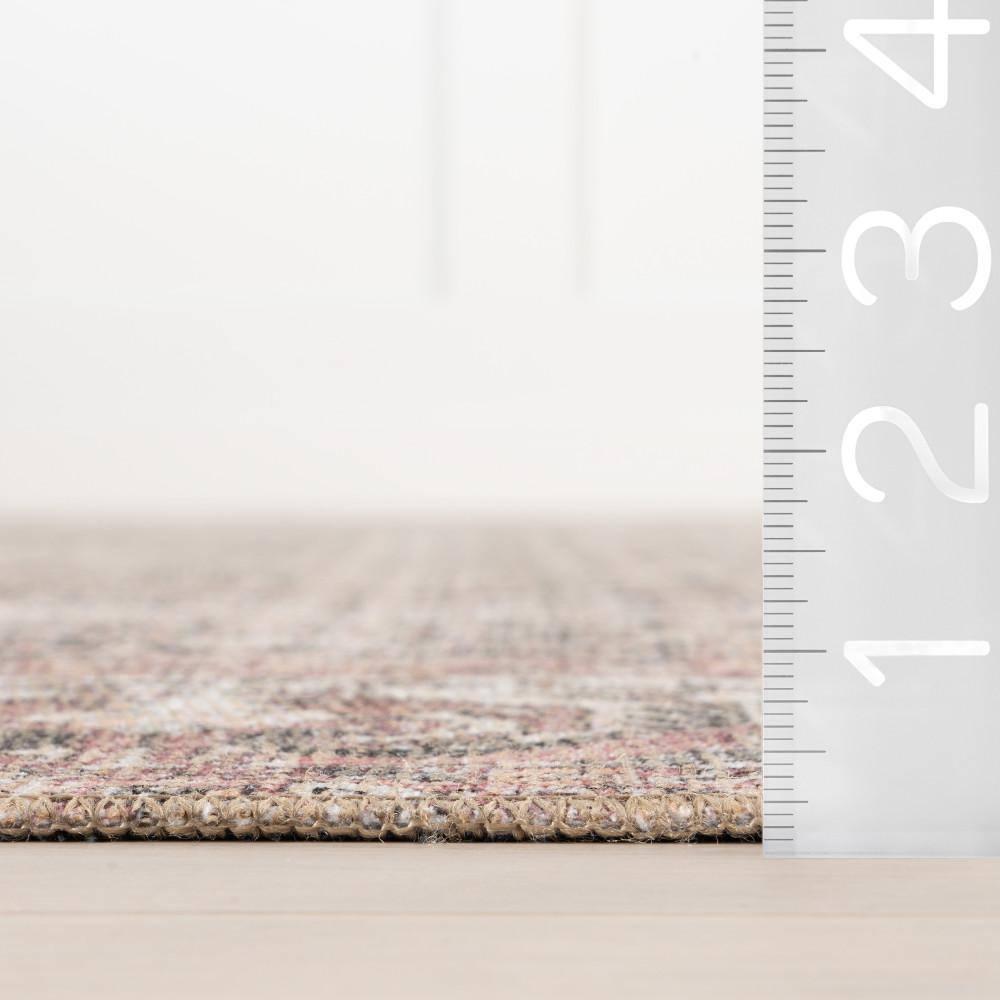 Nuloom Hillstone Collection Marlowe Traditional Vintage Medallion Area Rug, 6' 7" x 9', Light Rust