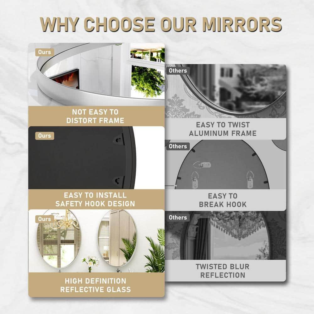 22"\u00d730" Gold Oval Mirror, Oval Bathroom Mirror for Wall, Vanity Mirror, Entryway, Living Room, Wall Mount Mirrors, Hangs Vertical or Horizontal