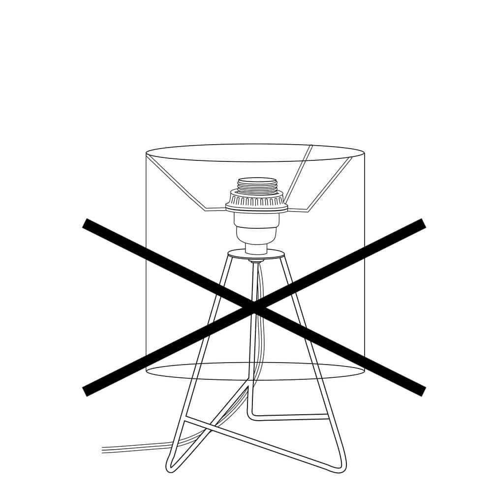 Down To The Wire Table Lamp with Fabric Shade White - Simple Designs: Modern Nightstand Light, ETL Listed