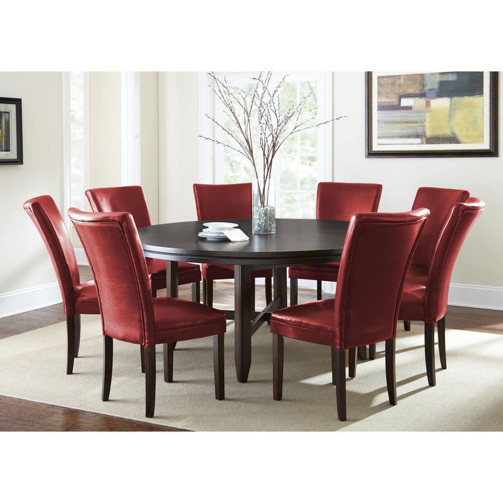 Steve Silver Co. 72" Talbot Round Dining Table Dark Oak : Seats 8, Mid-Century Modern, Wood Veneer