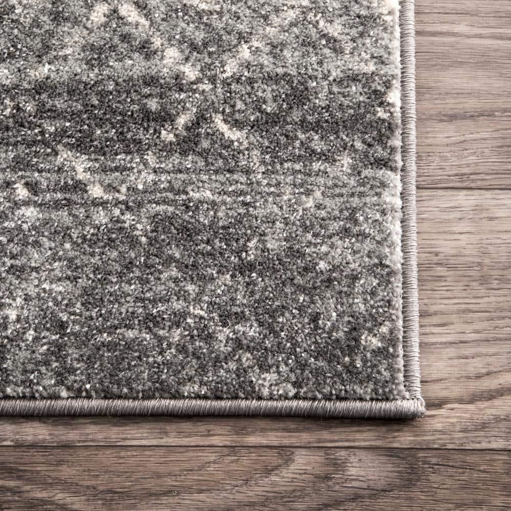 Nuloom 6 Square Moroccan Blythe Indoor Area Rug, Dark Grey, Faded Bohemian Design, Stain Resistant, BedroomLiving Room, Kitchen,