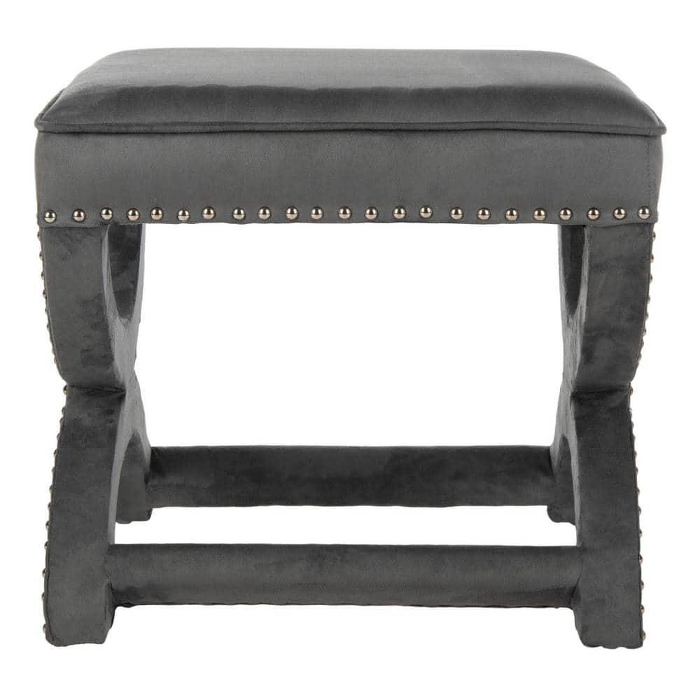 Mystic Ottoman with Silver Nail Heads - Grey - Safavieh