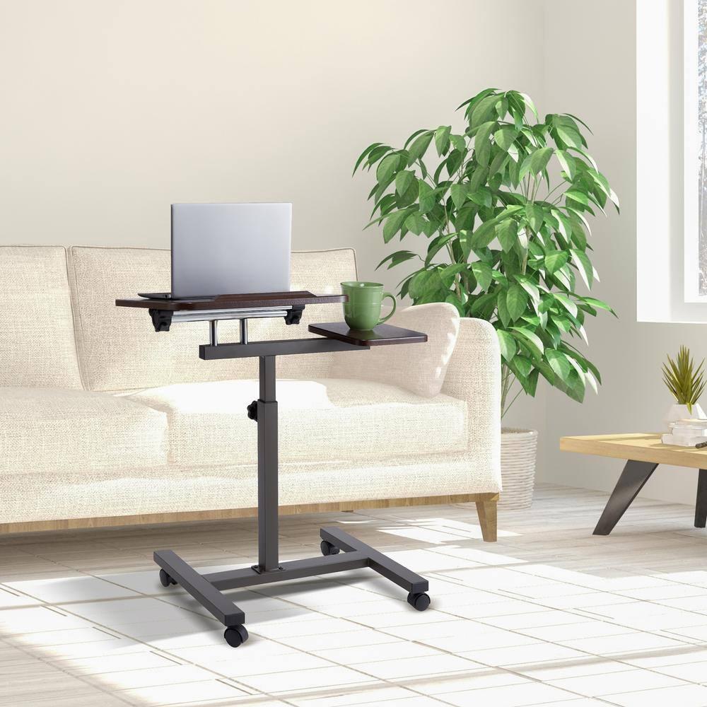 Seville Classics airLIFT Adjustable Height Rolling Tiltable Desk with Mouse Stand