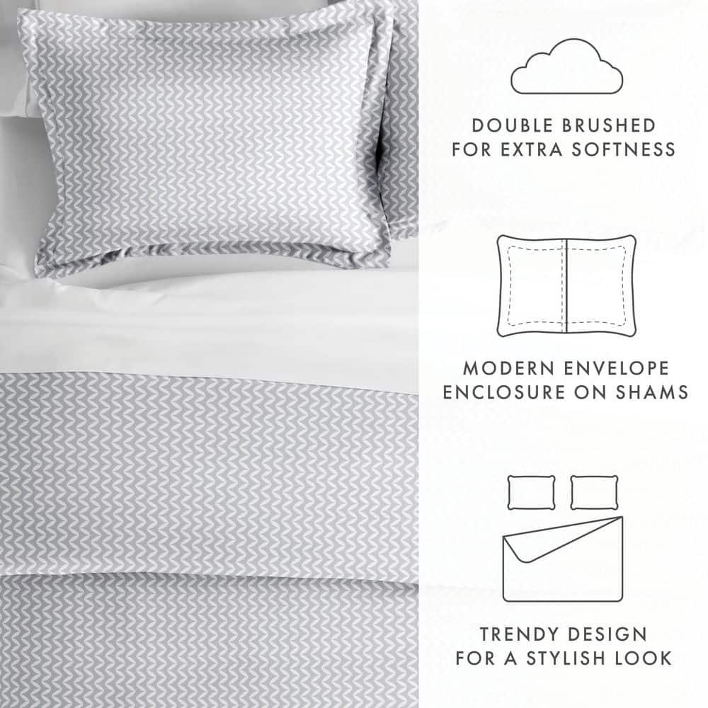 Simply Soft™ Puffed Chevron Pattern Duvet Cover Set