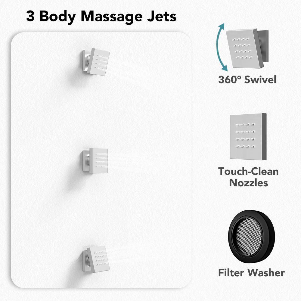 Thermostatic Shower Faucet System,12" & 6" Dual Shower Head with Rough-In Valve