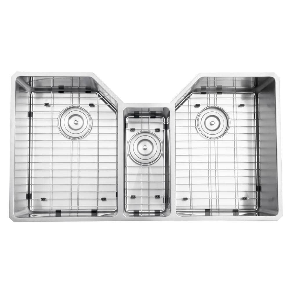Ruvati 35" Triple Bowl Undermount 16 Gauge Stainless Steel Kitchen Sink