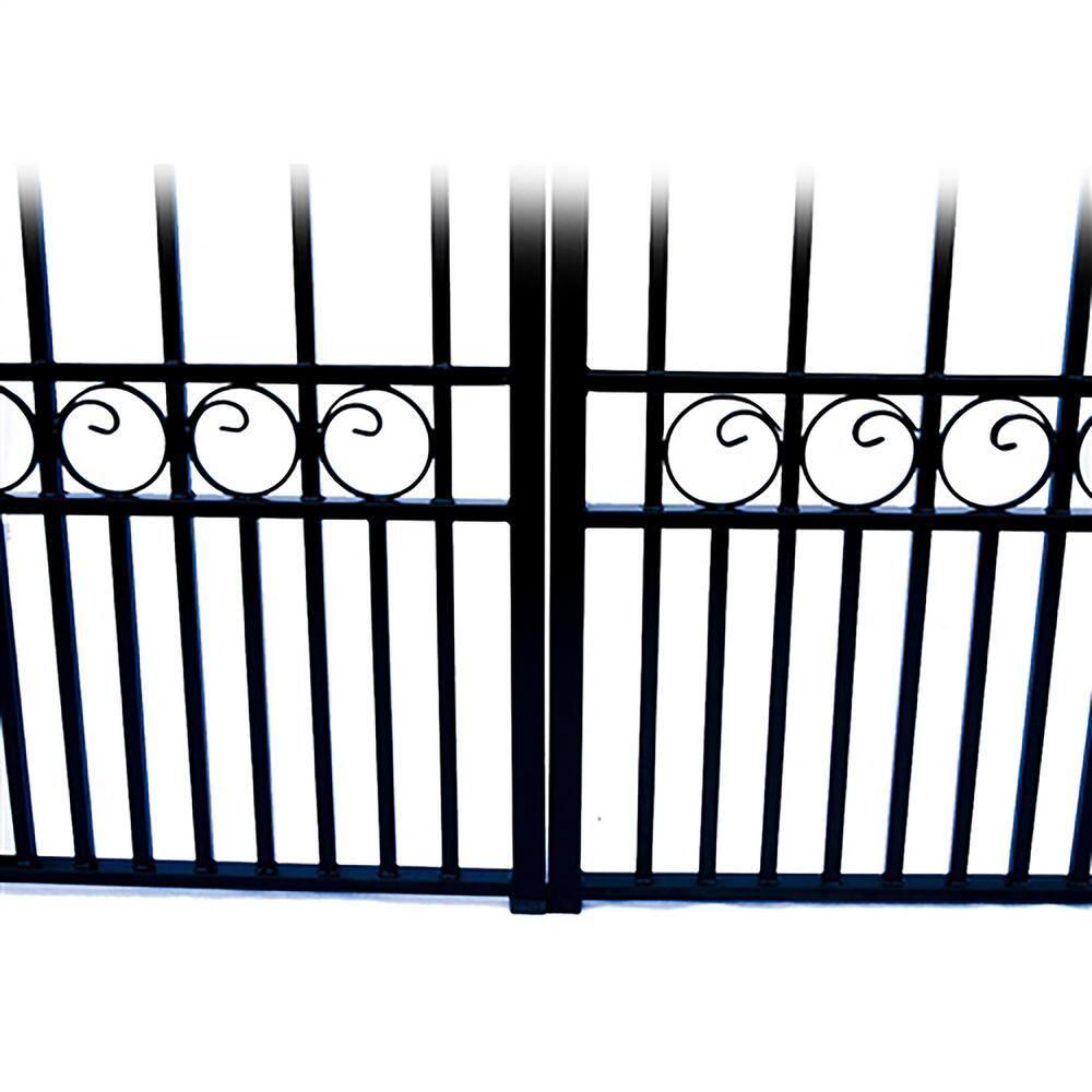 ALEKO 6 ft. H Paris Metal Driveway Dual Swing Gate with Pedestrian Gate