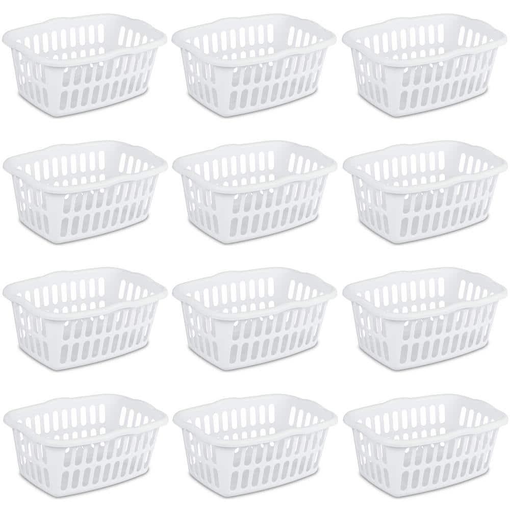 Sterilite Sterilite 1.5 Bu Rectangular Laundry Basket, Classic Design to Carry Clothes to Laundry Room (Set of 12)