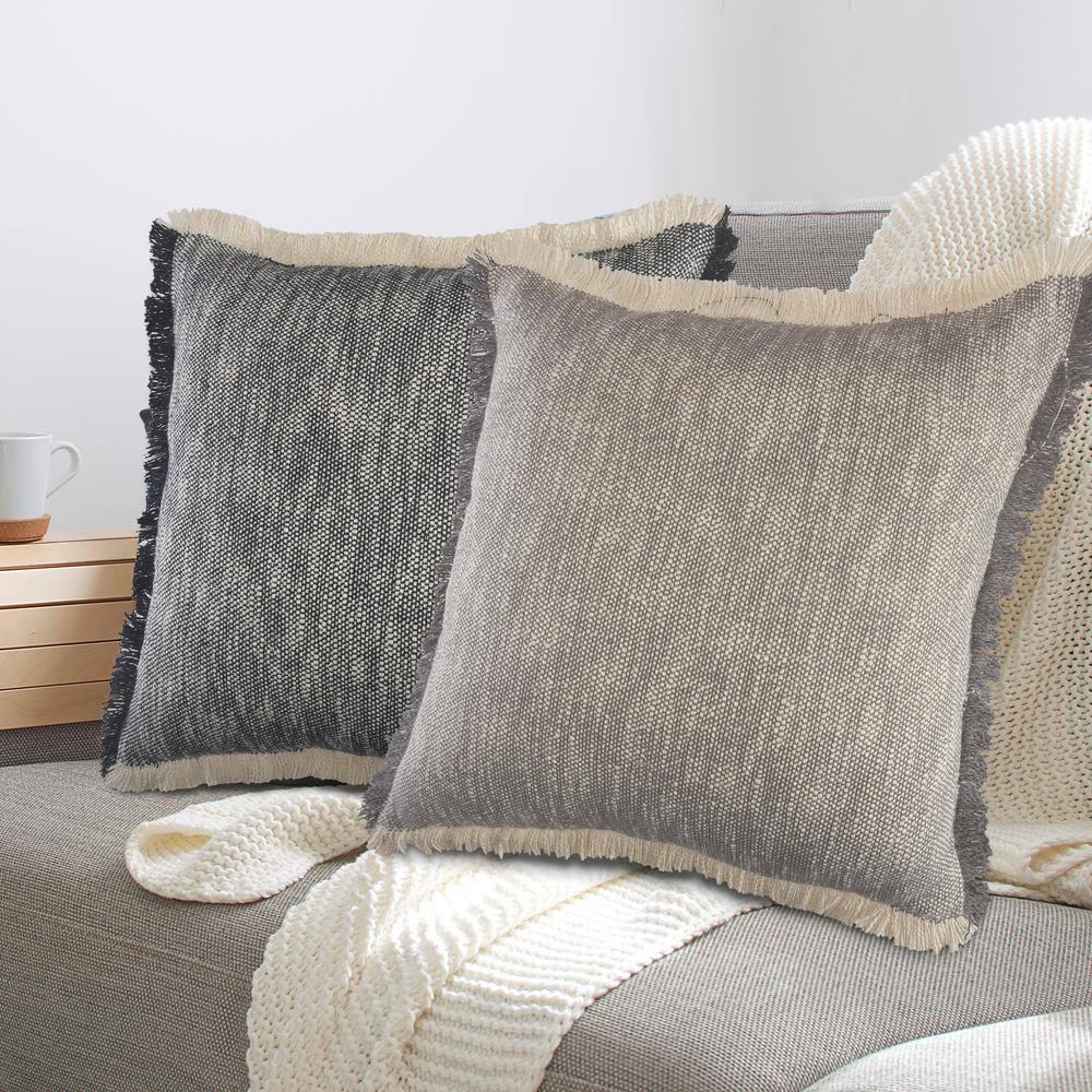 Rajani Home Jessei Fringed Cotton Throw Pillow