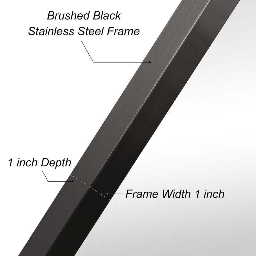 Empire Art Direct Contempo Stainless Steel Gold Wall Mirror Brushed Black 24" x 36" Black