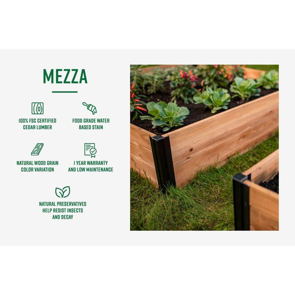 Vita Mezza 3' L x 5' W Cedar Keyhole Composting Garden, Golden Brown, VT17702