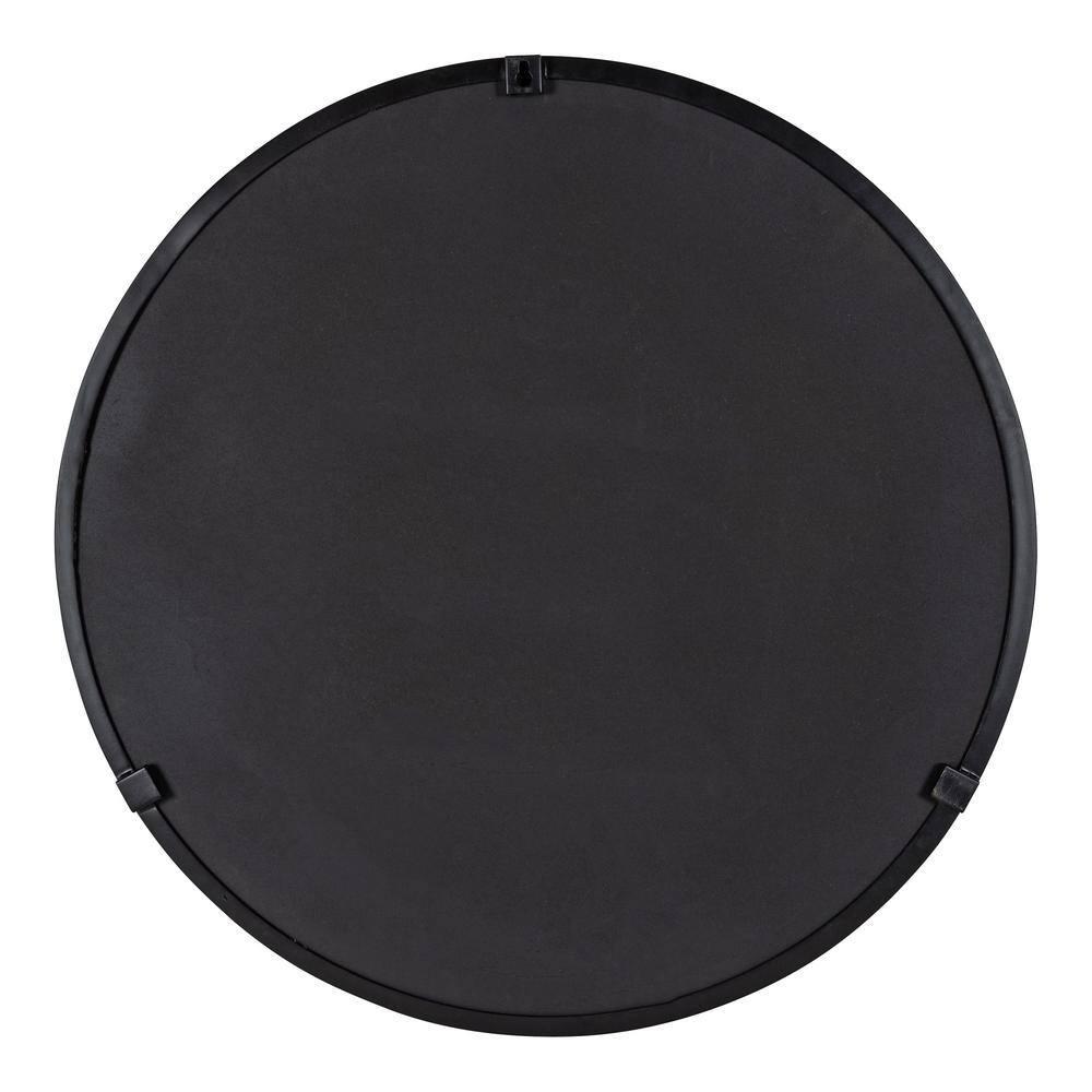 22" Rollo Round Wall Mirror Black - Kate & Laurel All Things Decor: Modern Iron Frame, Wall Mount, Geometric Design