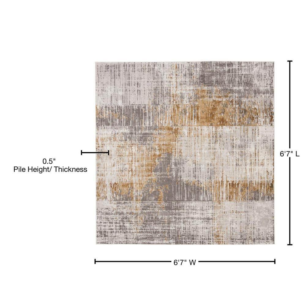 Craft CFT874 Loomed Indoor Area Rug - Grey/Beige - 6'7"x6'7" - Safavieh