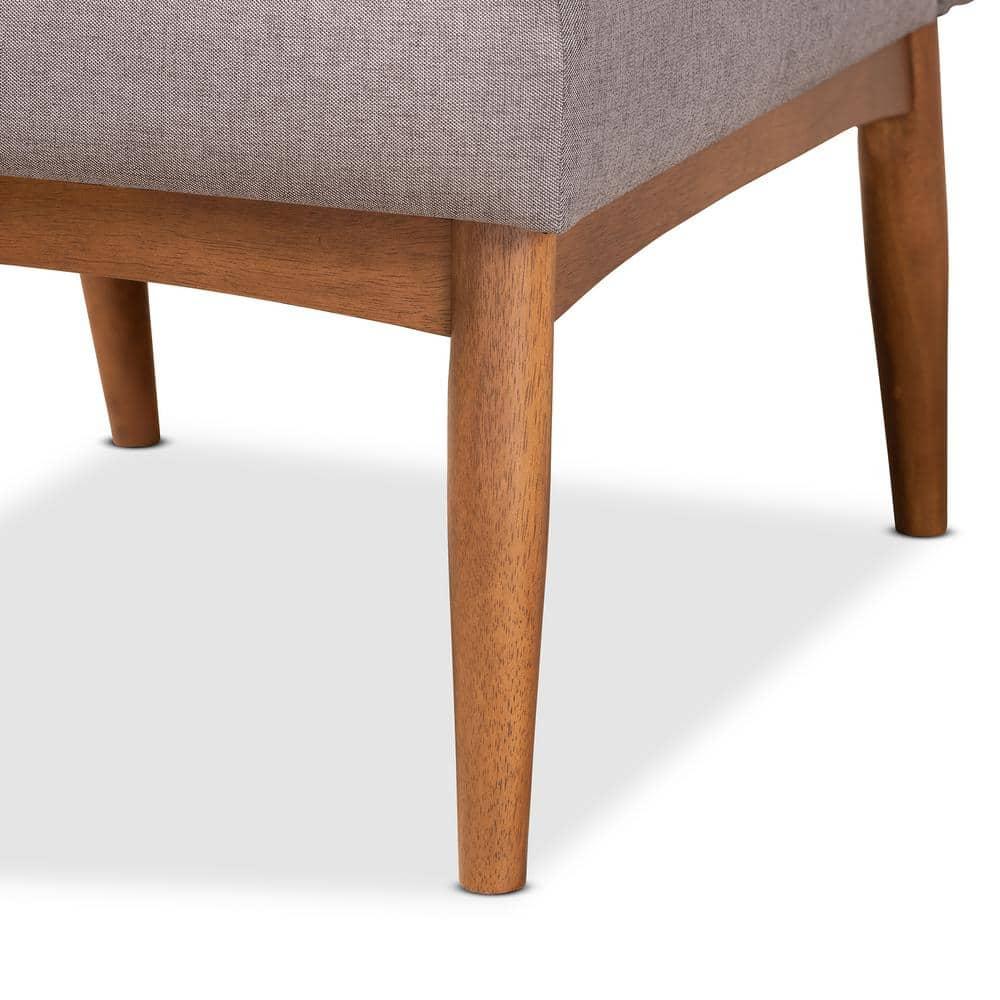 Riordan Fabric Upholstered and Wood Dining Chair Gray/Walnut Brown - Baxton Studio
