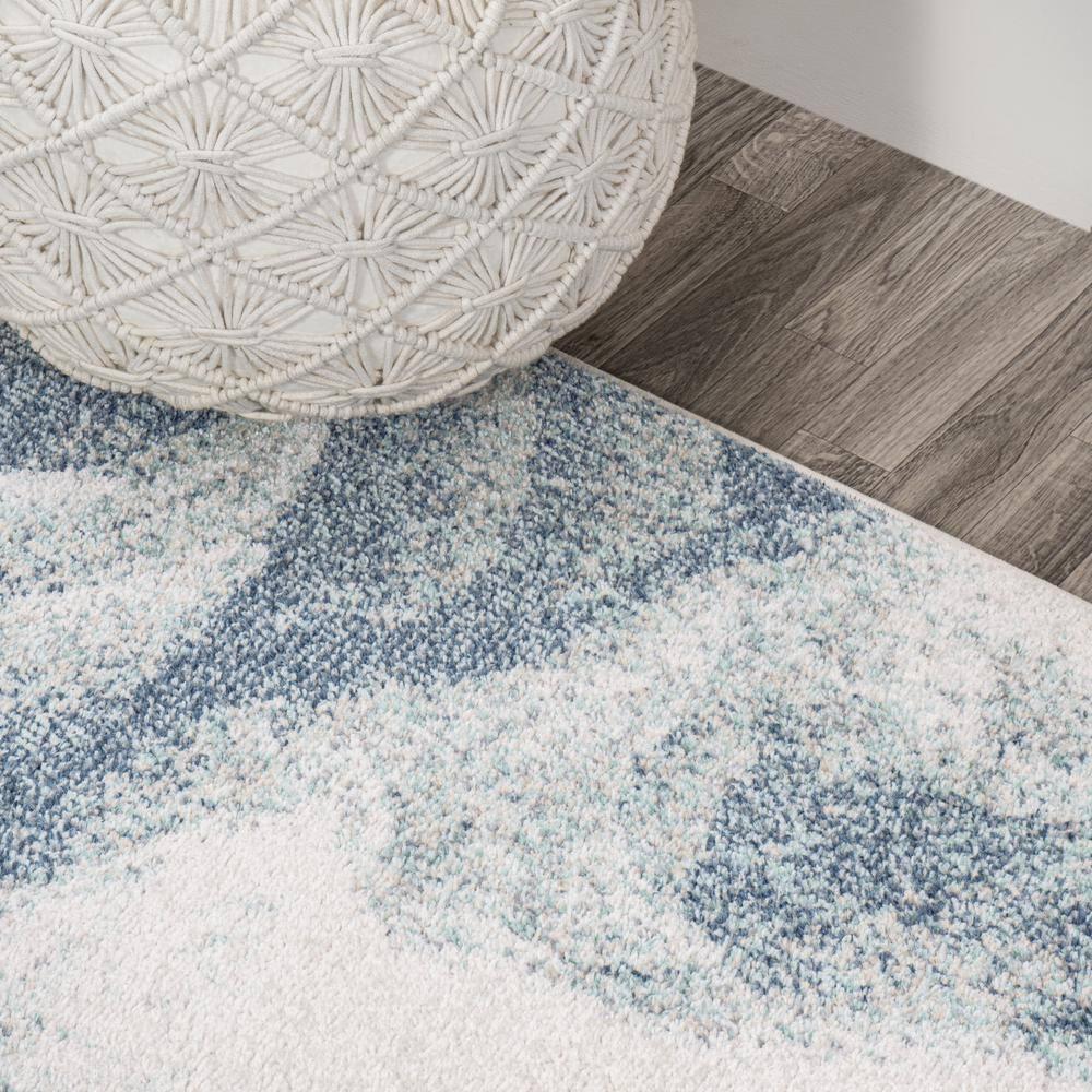4' x 6' Petalo Abstract Two-Tone Modern Area Rug, Blue/Cream - JONATHAN Y