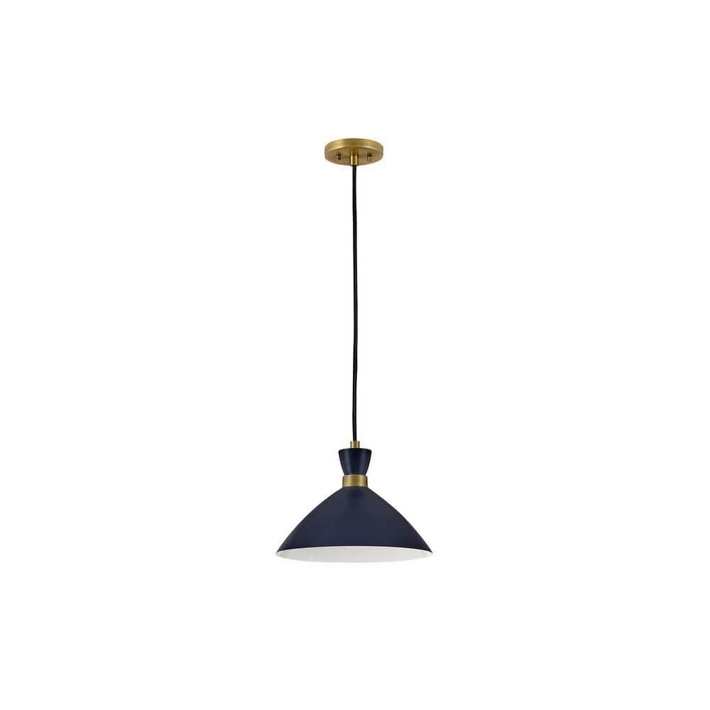 Lark Simon 1 - Light Pendant in  Matte Navy/Heritage Brass
