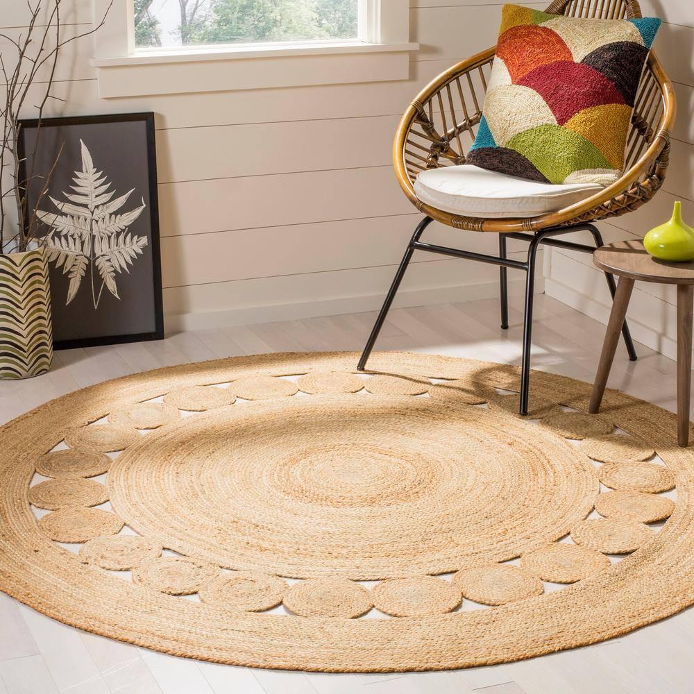 Natural Fiber NF364 Hand Woven Area Rug - Natural - 8' round - Safavieh.