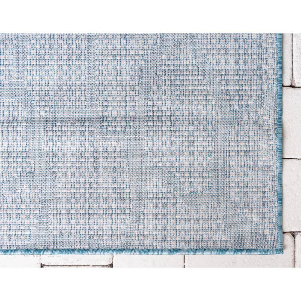 Unique Loom 7' 1 x 10' 0 Rectangle Indoor/Outdoor Safari Light Aqua Area Rug