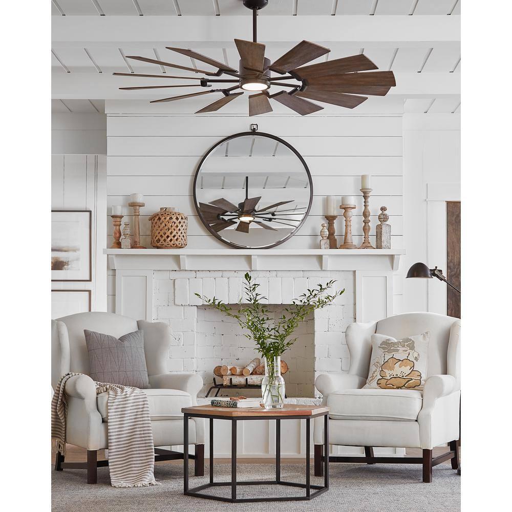 Monte Carlo Prairie Prairie 62" 14 Blade Indoor / Outdoor Dc Ceiling Fan - Grey